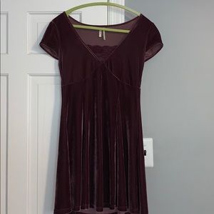 Deep purple velvet dress